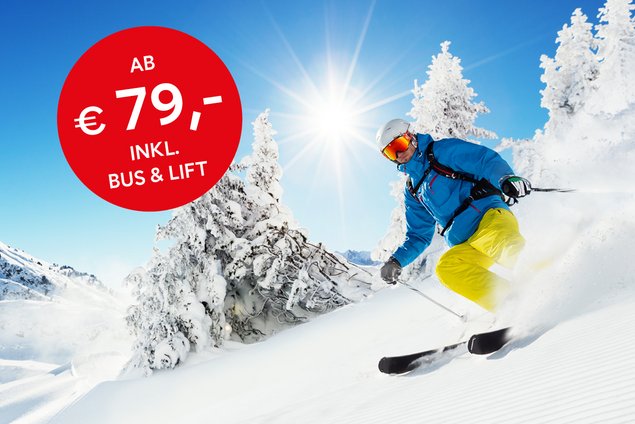 Skifahrer auf Piste