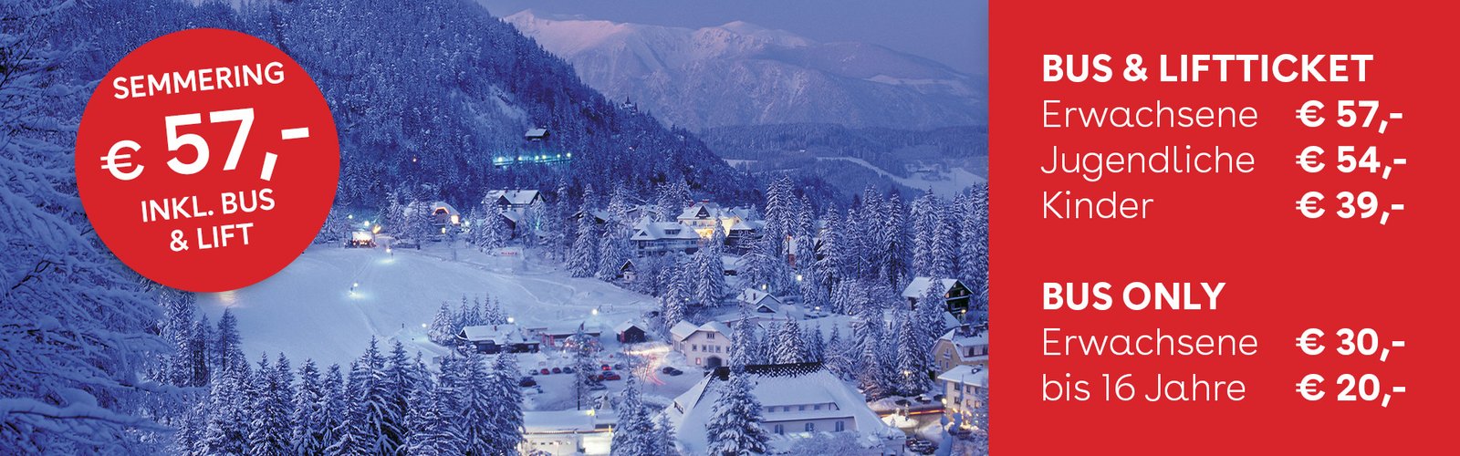 Mit dem Bus zum Schnee - Semmering