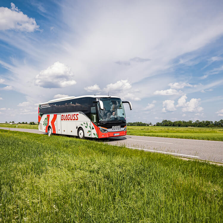 Blaguss Bus 50-Sitzer auf Landstraße