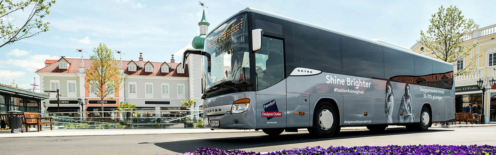 Blaguss Shuttle Bus im Designer Outlet Parndorf